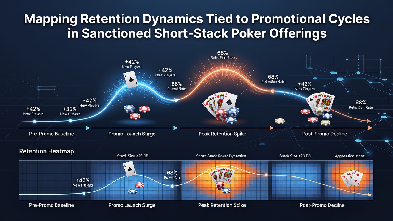 Diagramm mit Retentionskurven und Werbezyklen in Short-Stack-Poker-Events August 2026